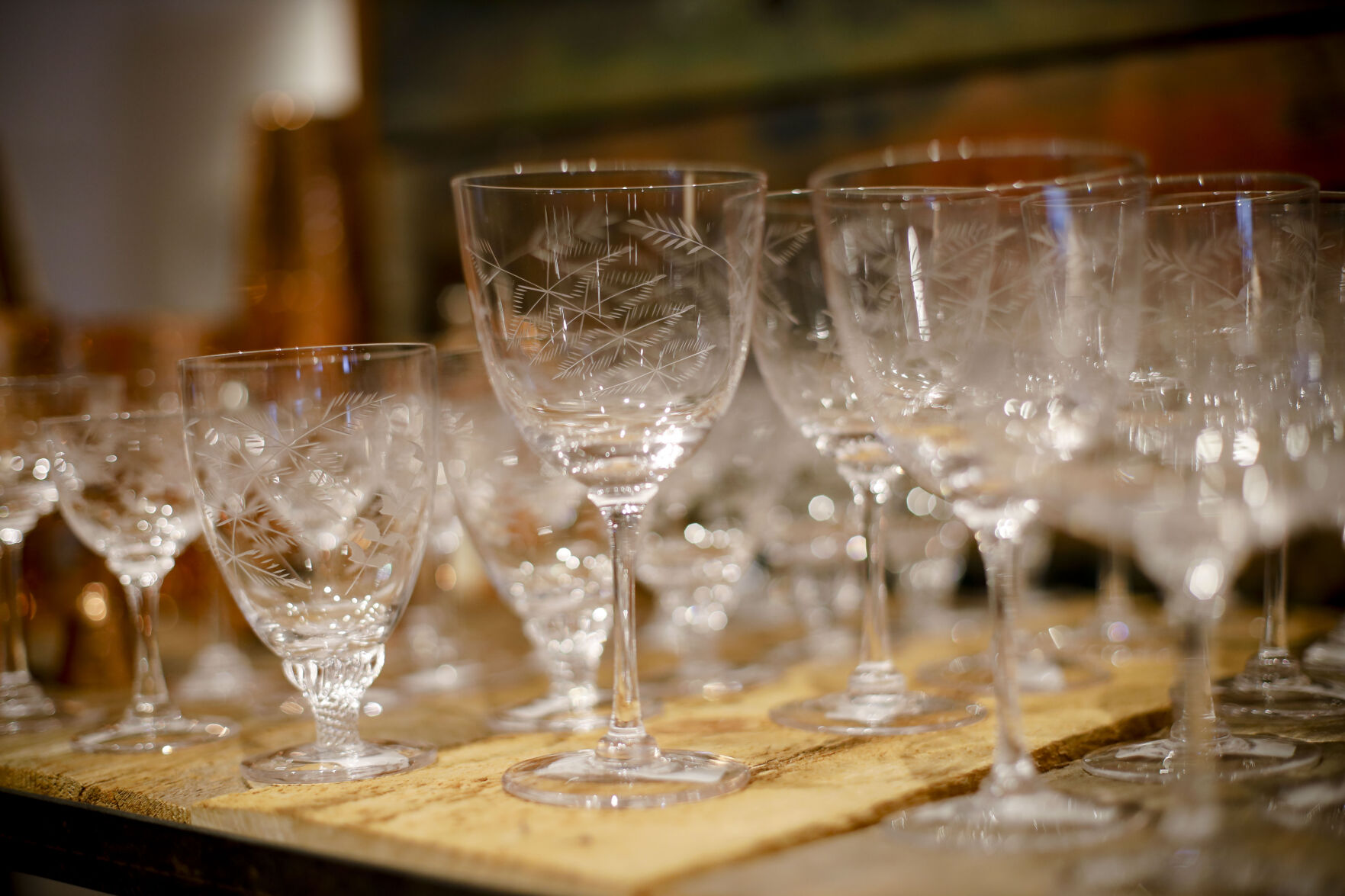 fern etched crystal glassware